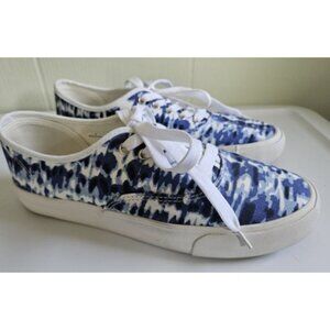 Avon CUSHION WALK Blue Tie Dye Tie Canvas Sneakers Ladies Size 8
